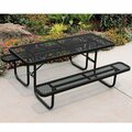 Ultra Site 8' Black Heavy-Duty Rectangular Diamond Table 96'' x 64 13/16'' x 30 5/16'' 38A158V8BK